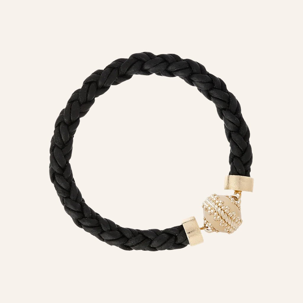 Medusa Braided Leather Bracelet