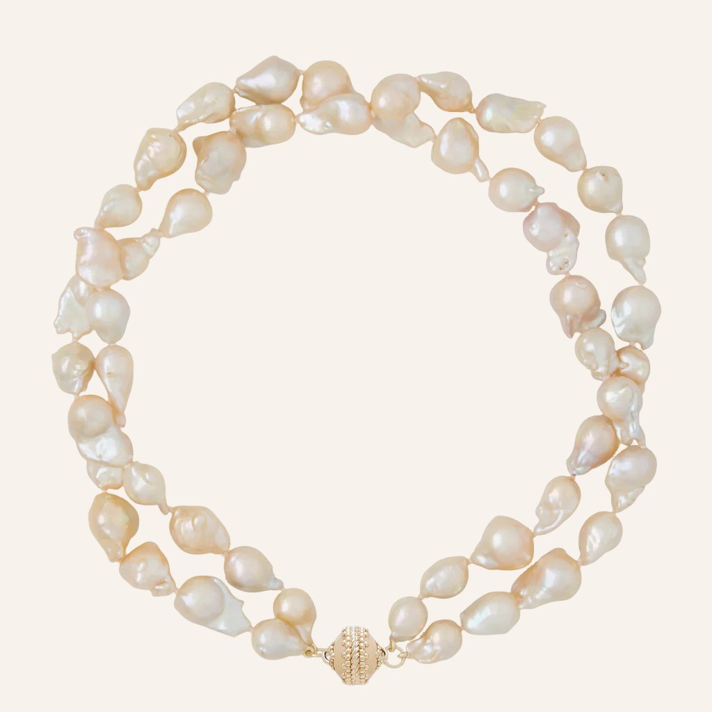 Double strand baroque factory pearl necklace