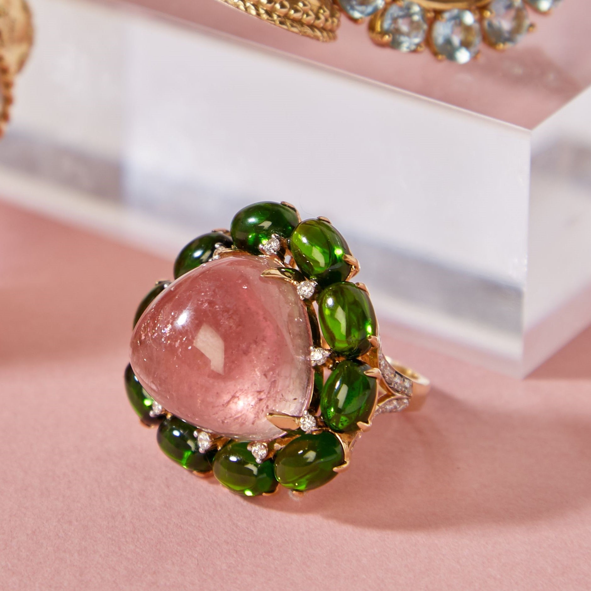 Garnet and deals pink tourmaline ring