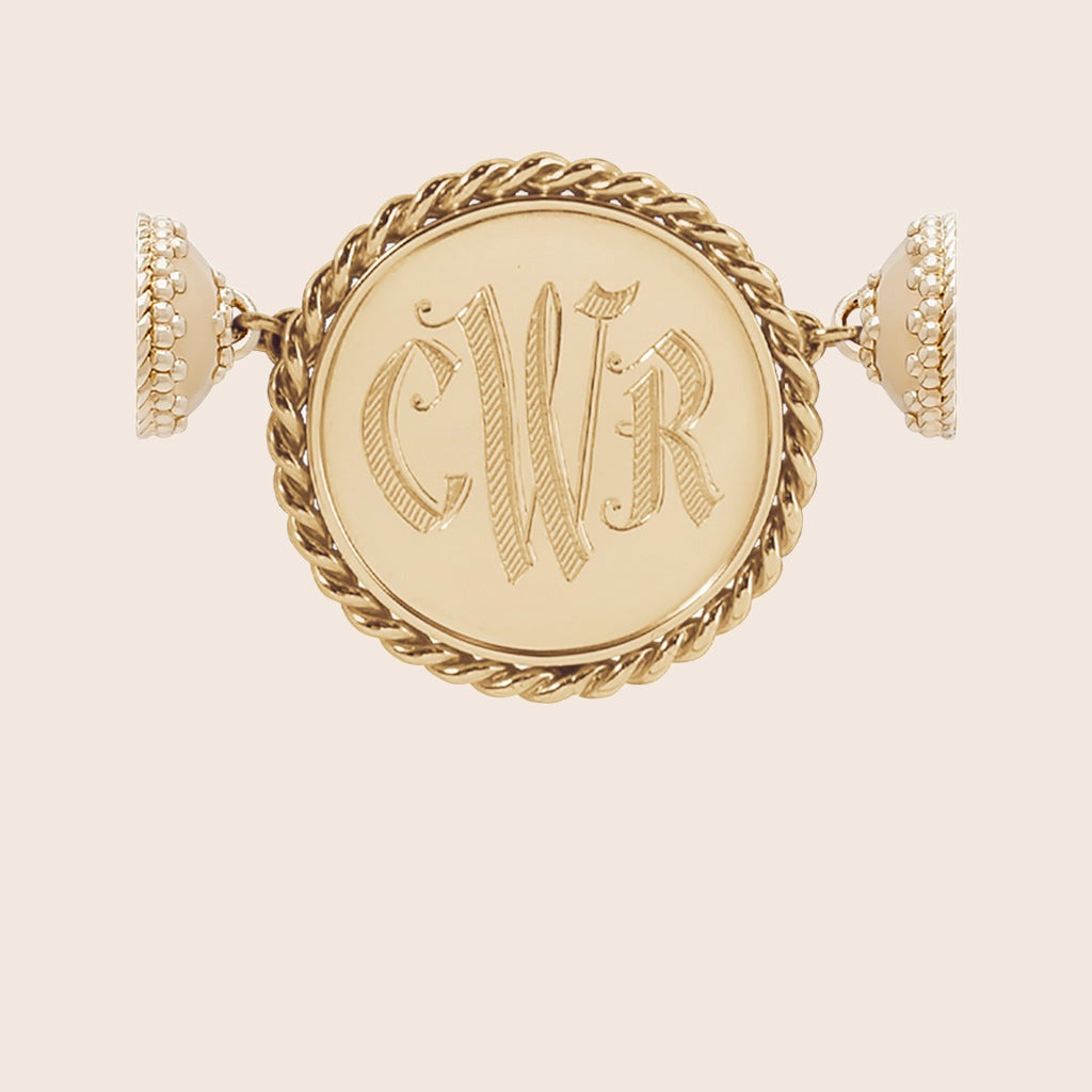 Classic Monogram Bracelet 14K White Gold