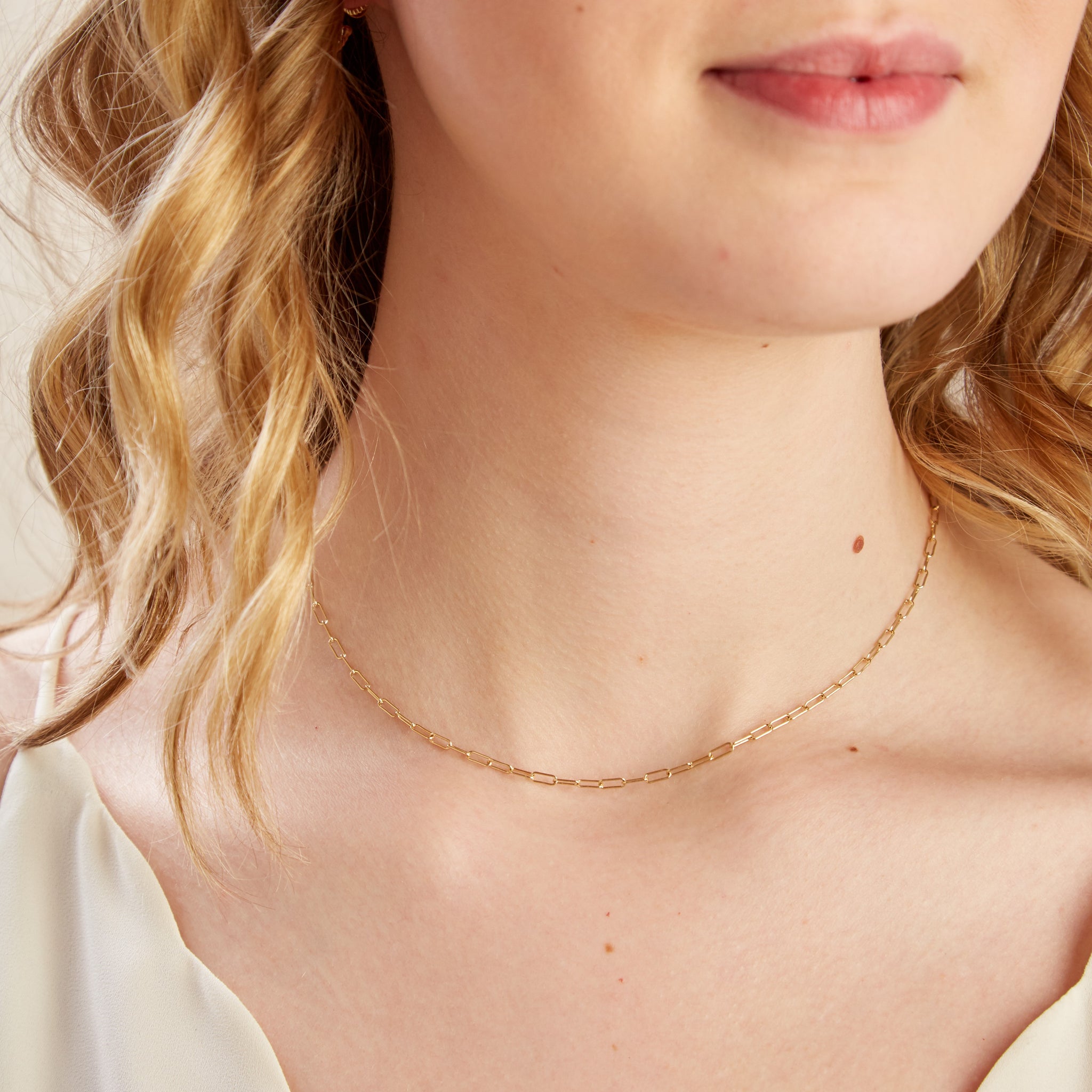 Shop this trendy paperclip yellow gold necklace for $40