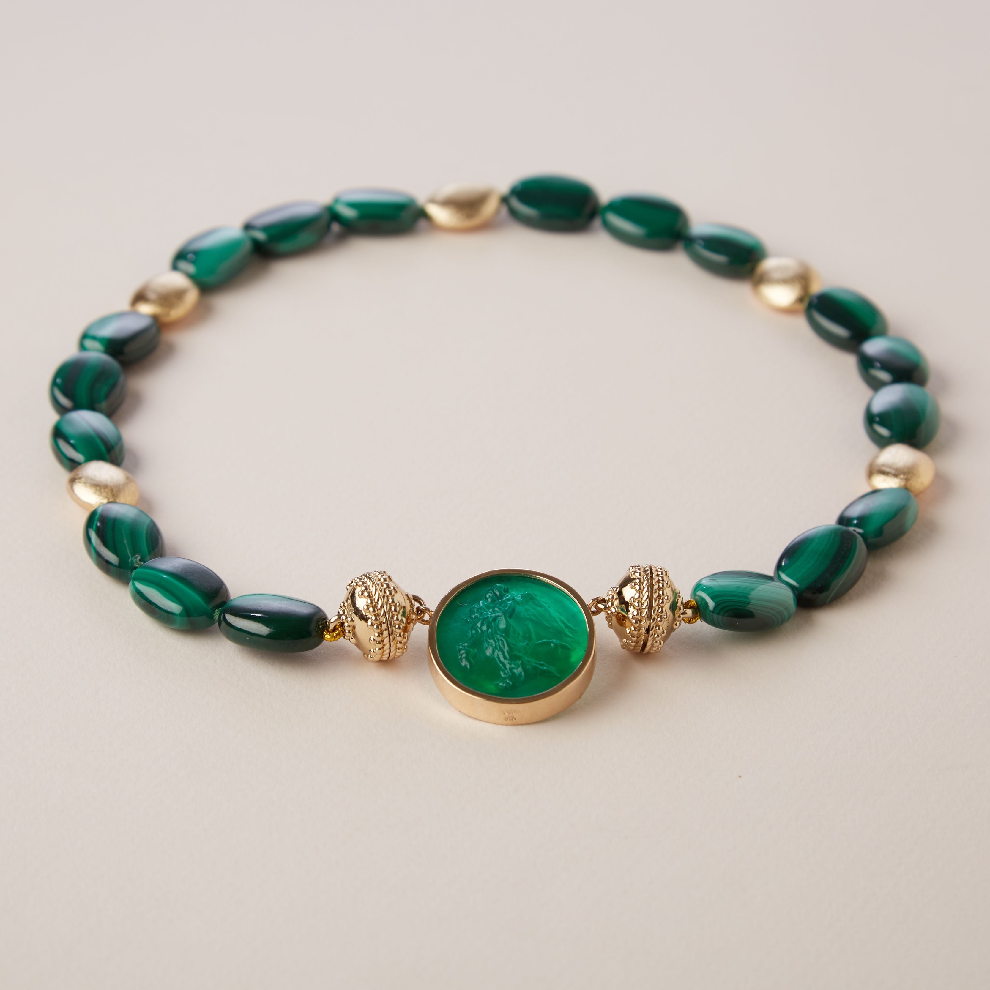 Gold Rush Malachite Oval Necklace