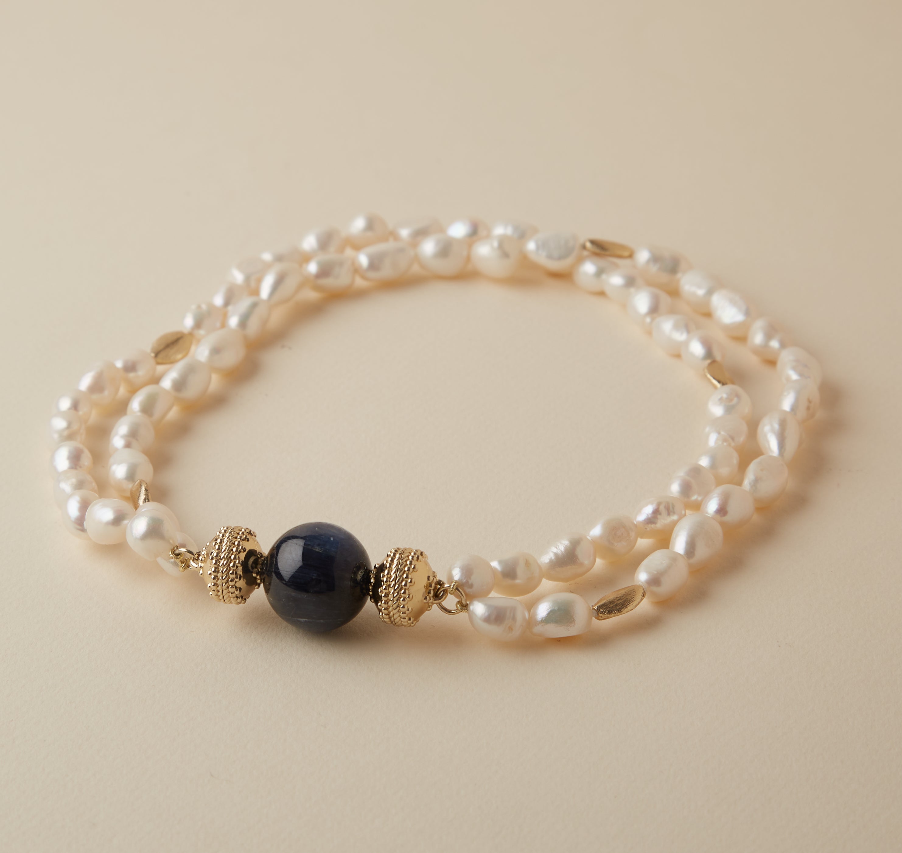 Gold Rush Pearl Double Strand Necklace