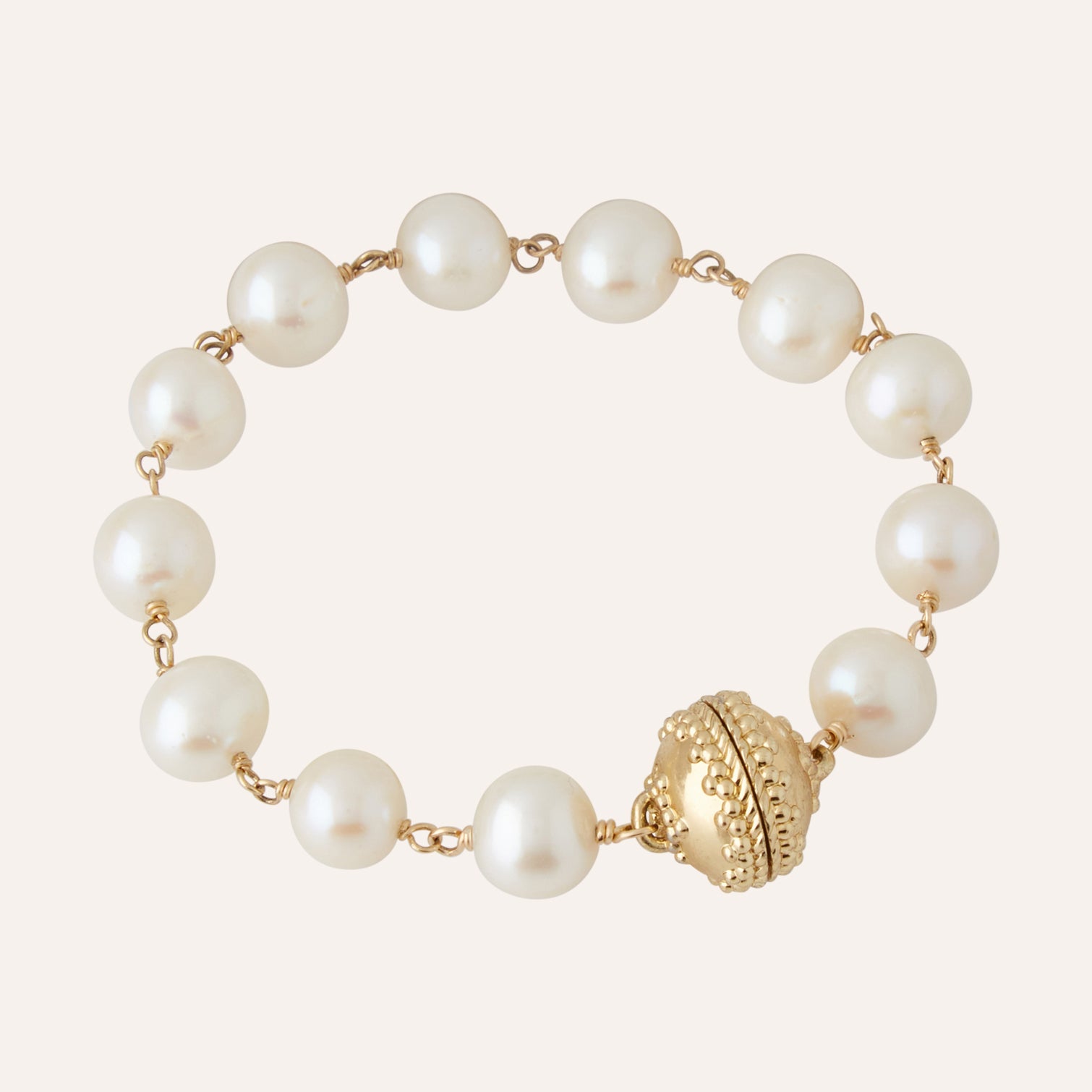 Caspian White Potato Pearl Bracelet