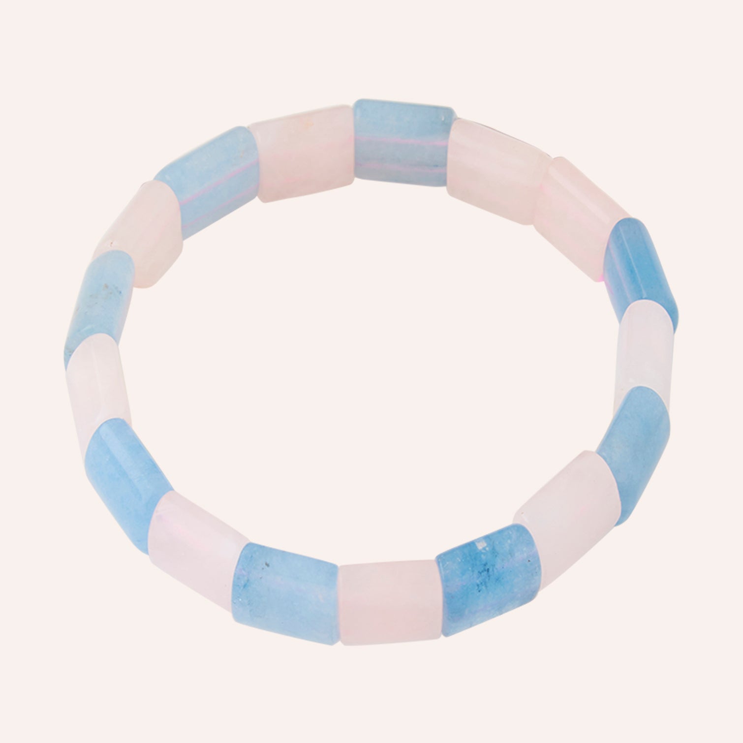 Blue Aquamarine and Pink Morganite Beaded Bracelet