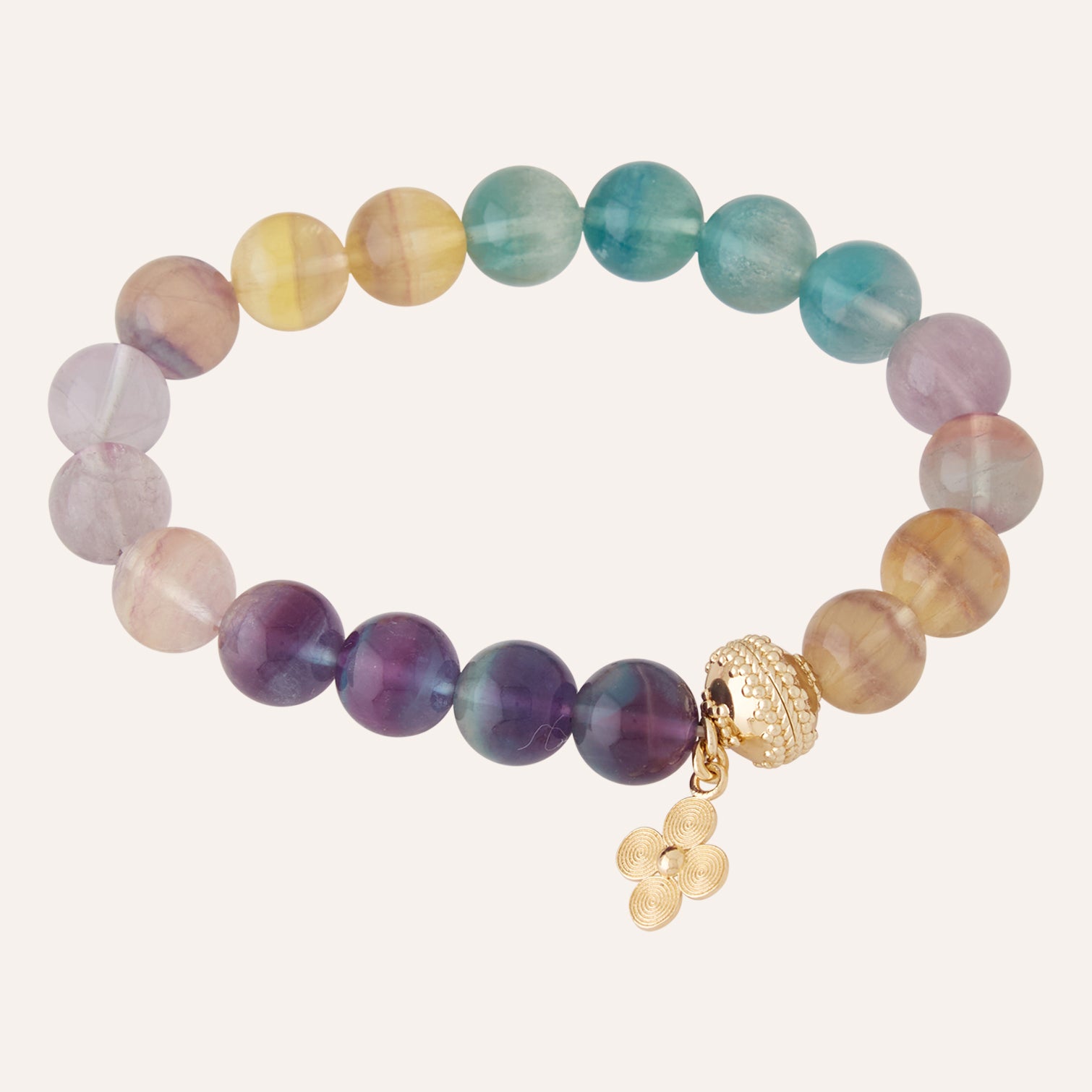 Victoire 11mm Multicolor Fluorite Stretch Bracelet