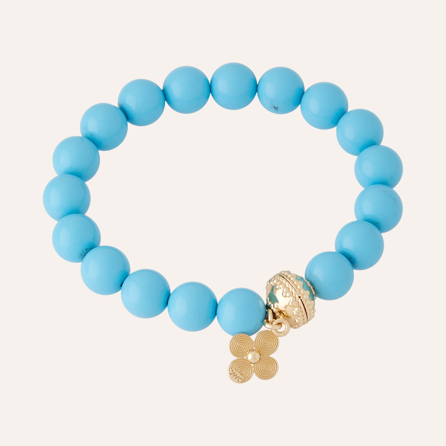 Victoire 10mm Reconstituted Turquoise Stretch Bracelet