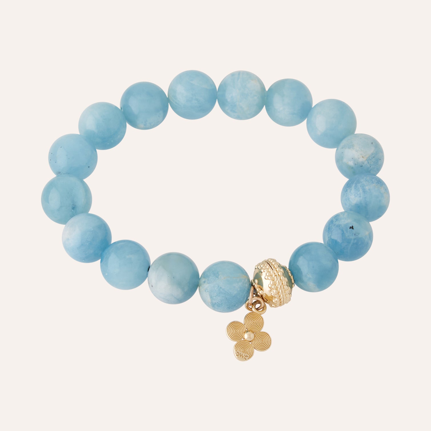 Victoire 12mm Aquamarine Stretch Bracelet