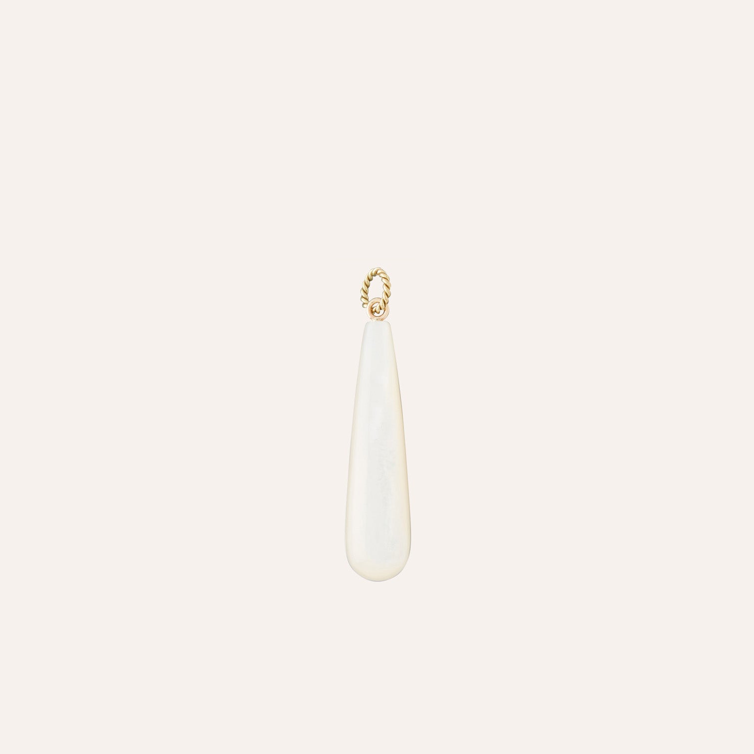 Mother of Pearl White Long Teardrop Charm