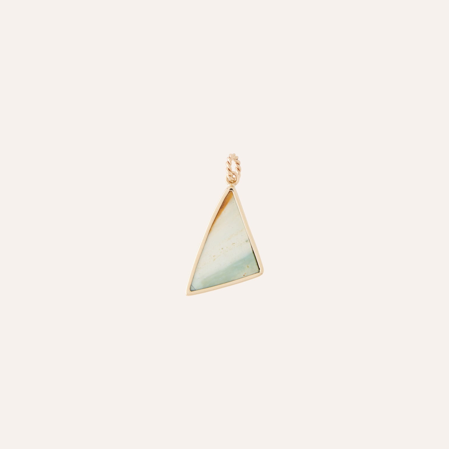 14K Opal Fossil Geometric Charm