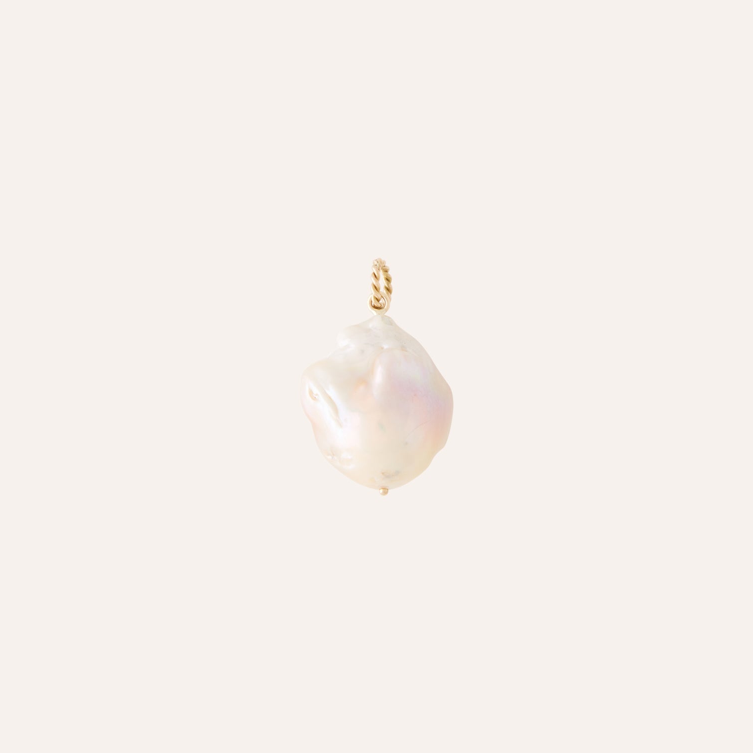 14K Pink Baroque Pearl Charm