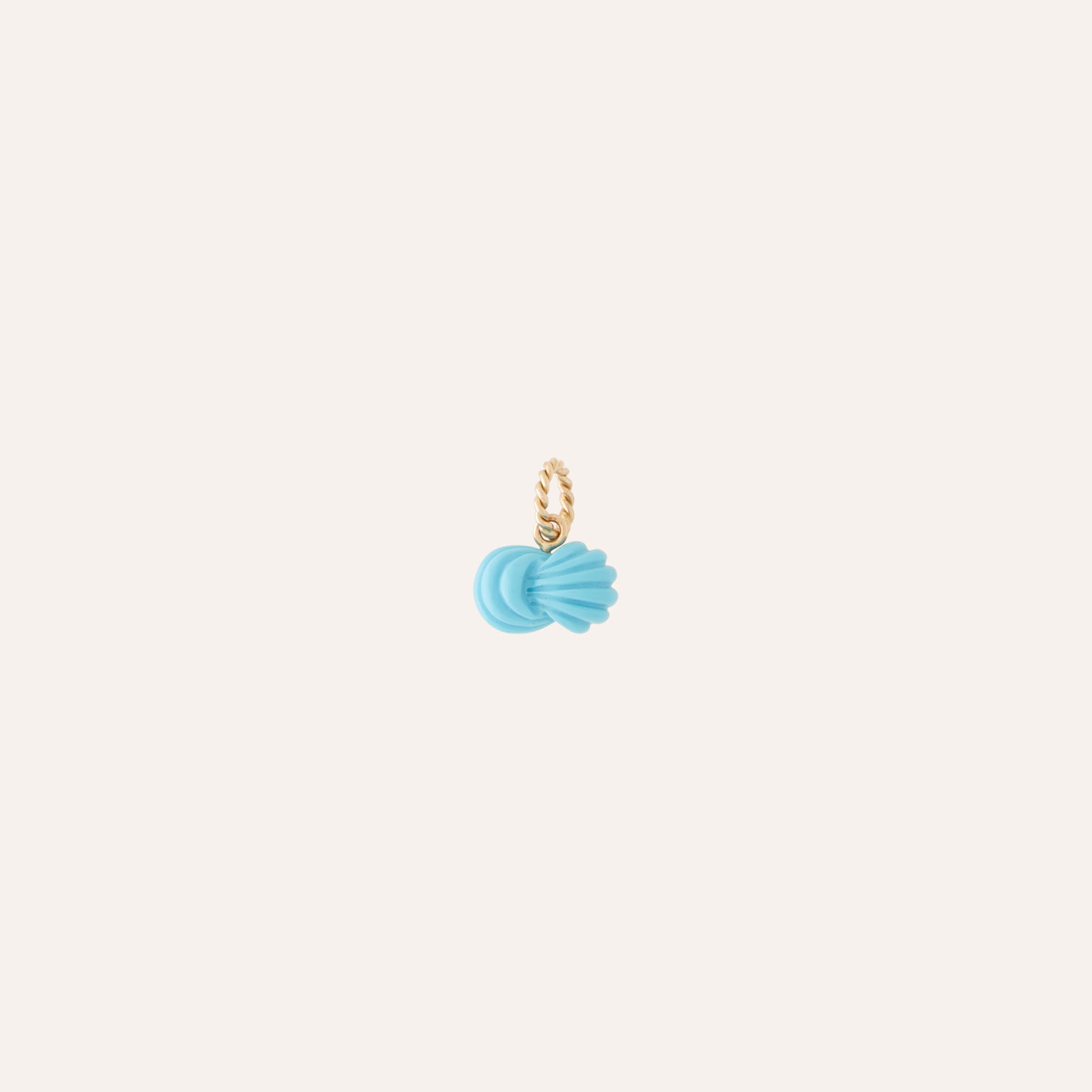 14K Micro Turquoise Carved Knot Charm