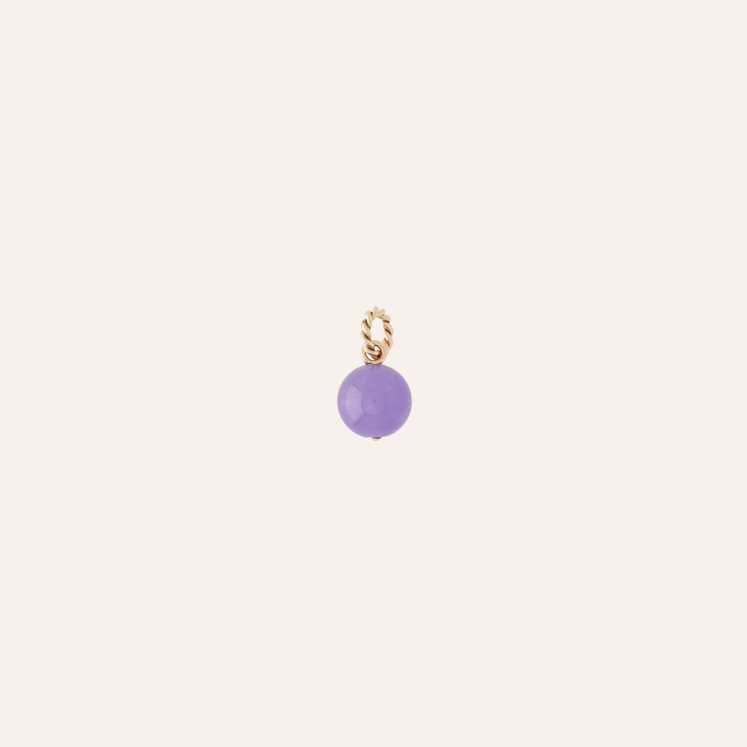 14K Victoire 10mm Purple Jade Charm