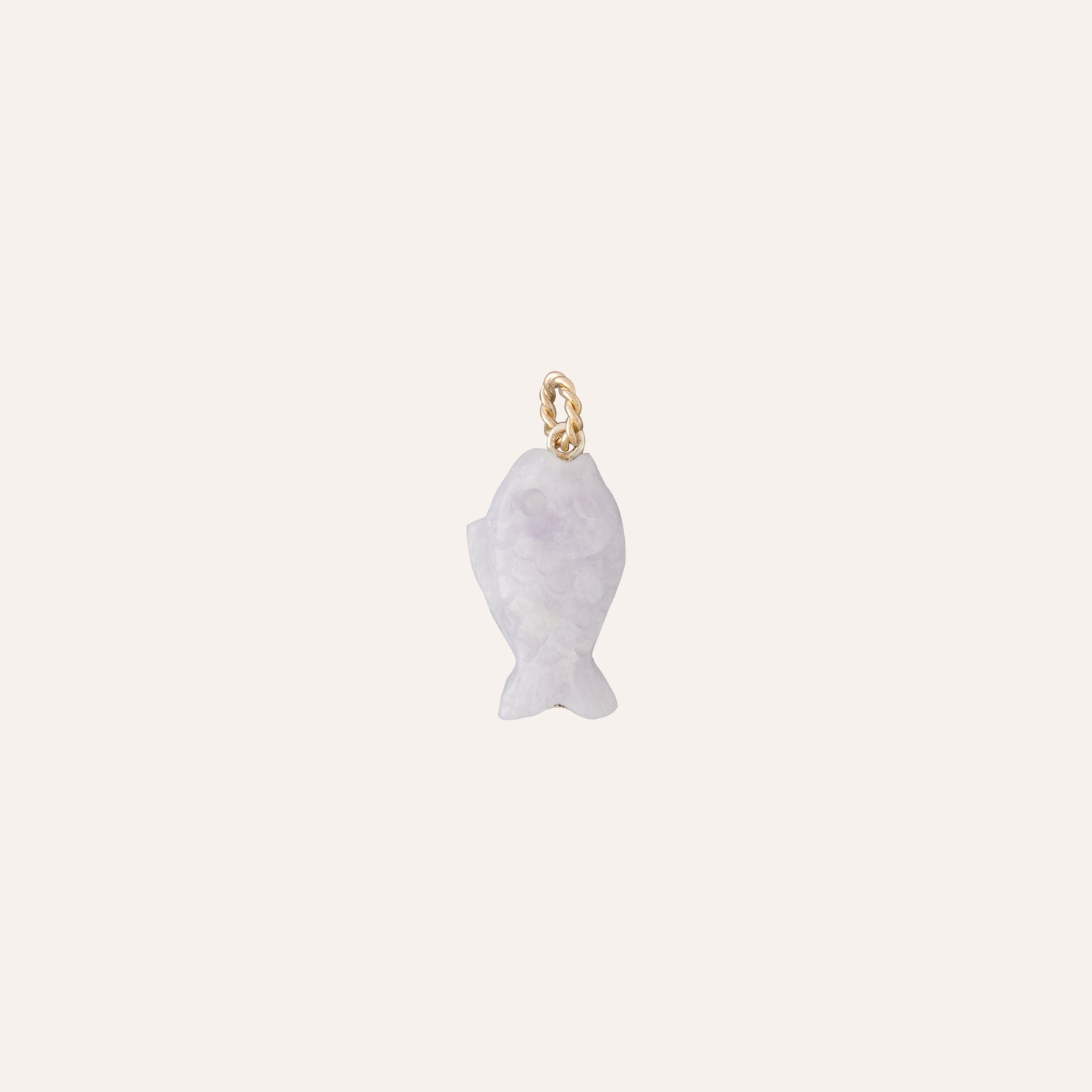 14K Lavender Jade Fish Charm