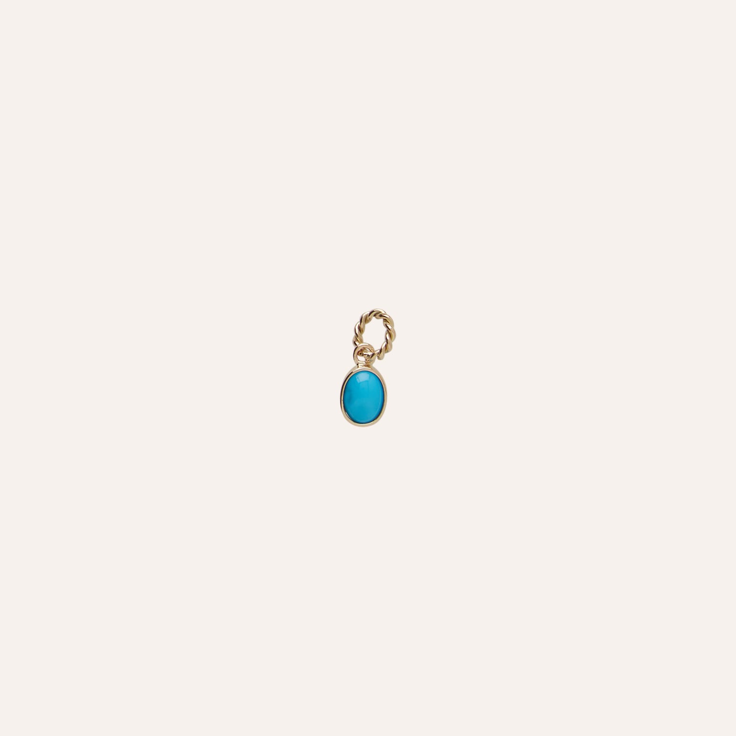 14K Petite Turquoise Cabochon Charm