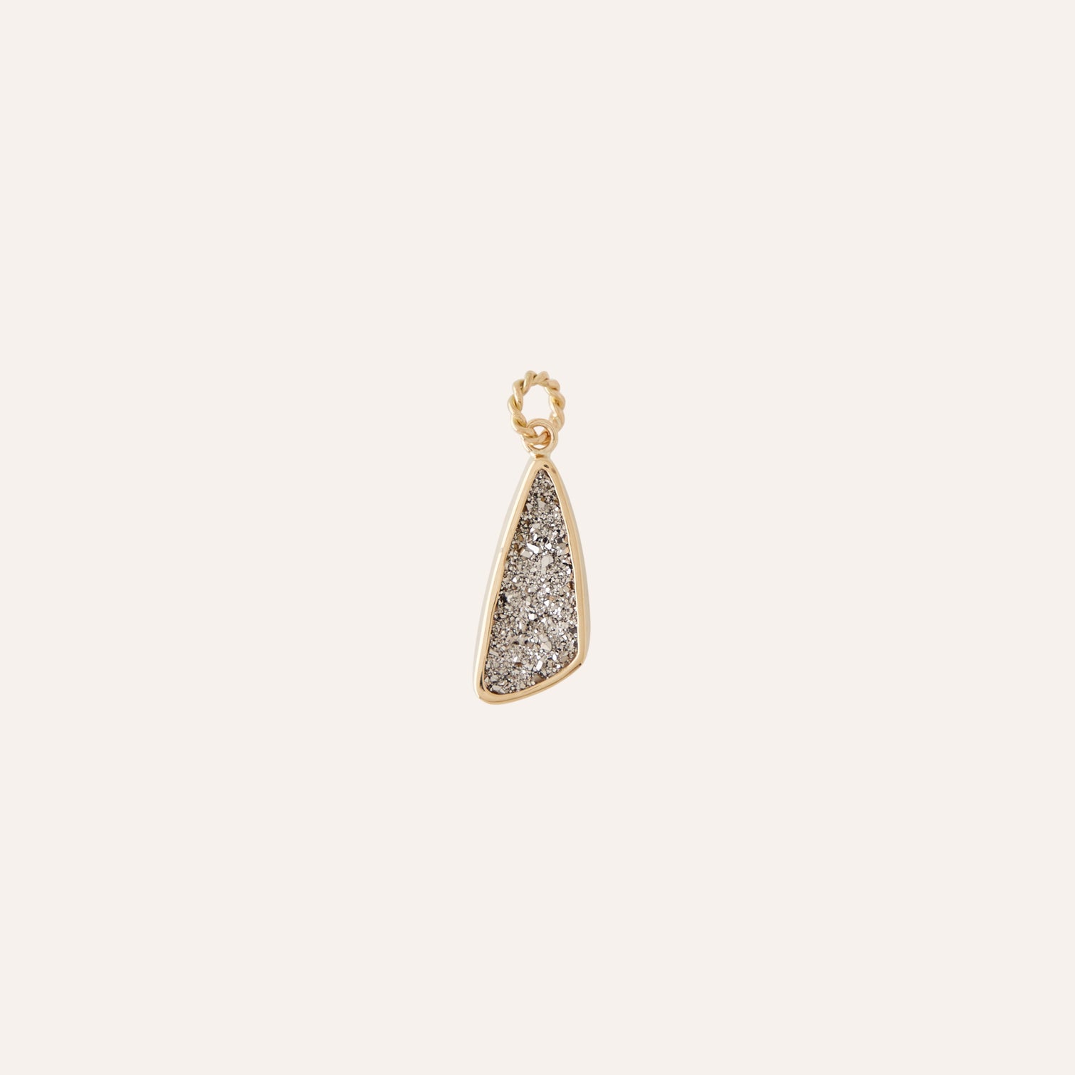 14K Platinum Druzy Wing Charm