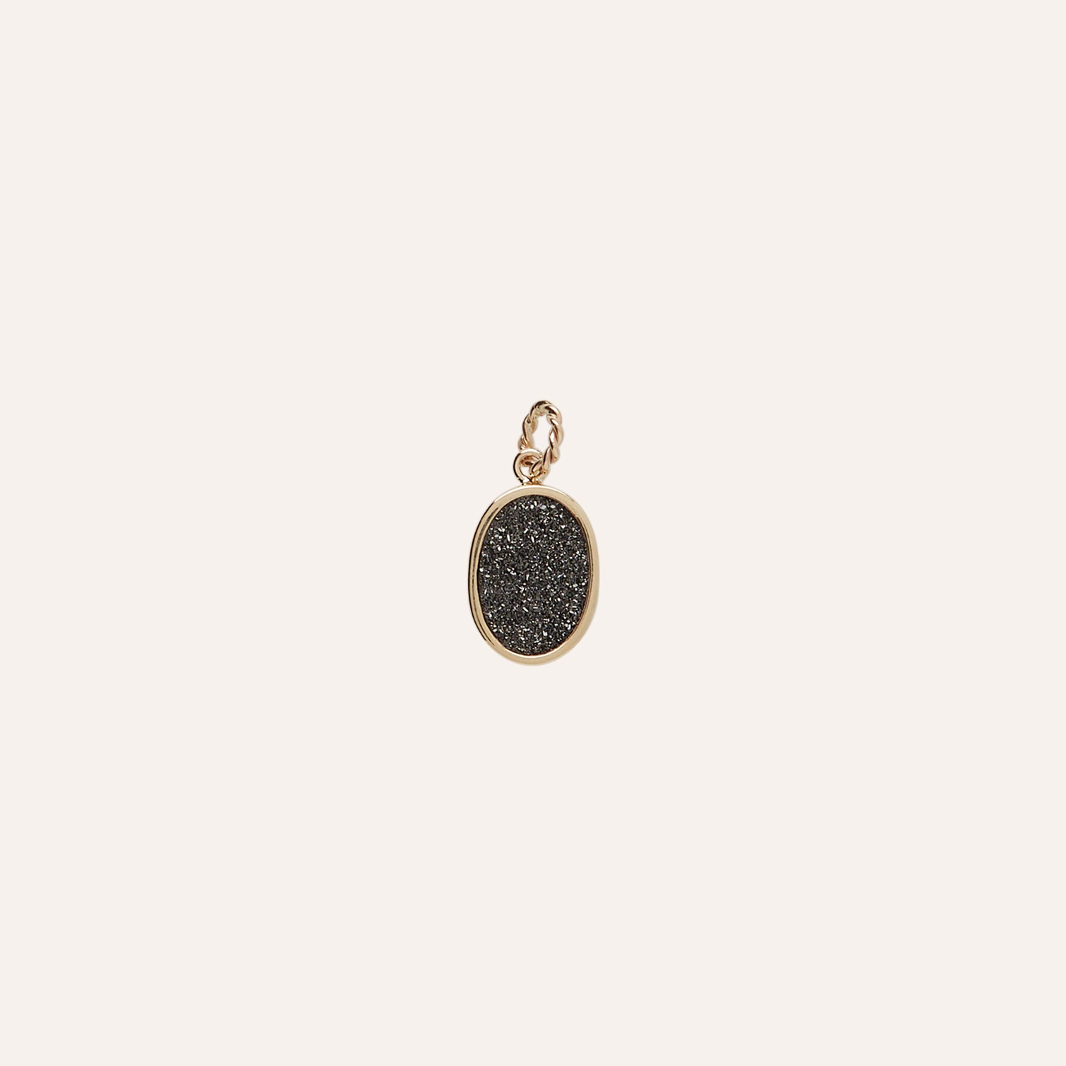 14K Vaporized Black Druzy Charm