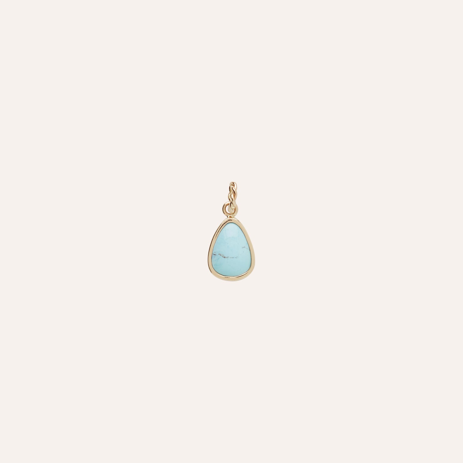 14K Golden Hill Turqouise Teardrop Charm