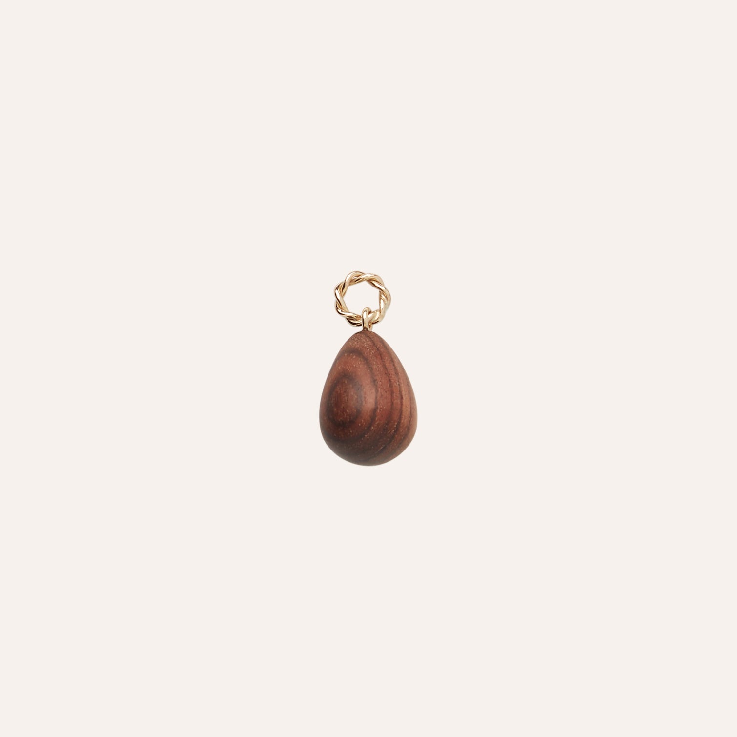 14K Rosewood Teardrop Charm