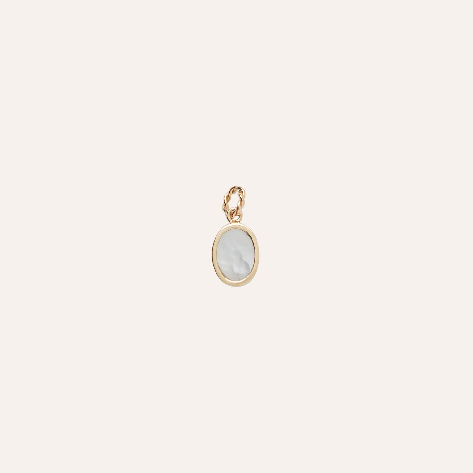 14K Larimar Oval Cabochon Charm