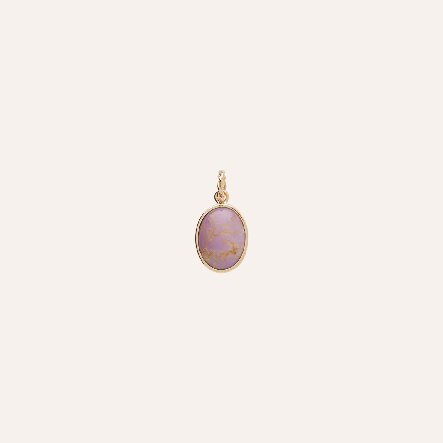 14K Phosphosiderite Oval Cabochon Charm