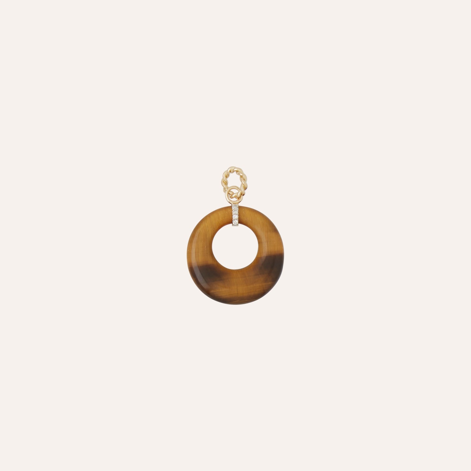 18K Tiger's Eye Diamond Deco Charm