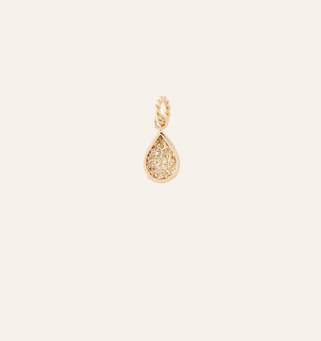 18K Petite Pear Druzy Charm