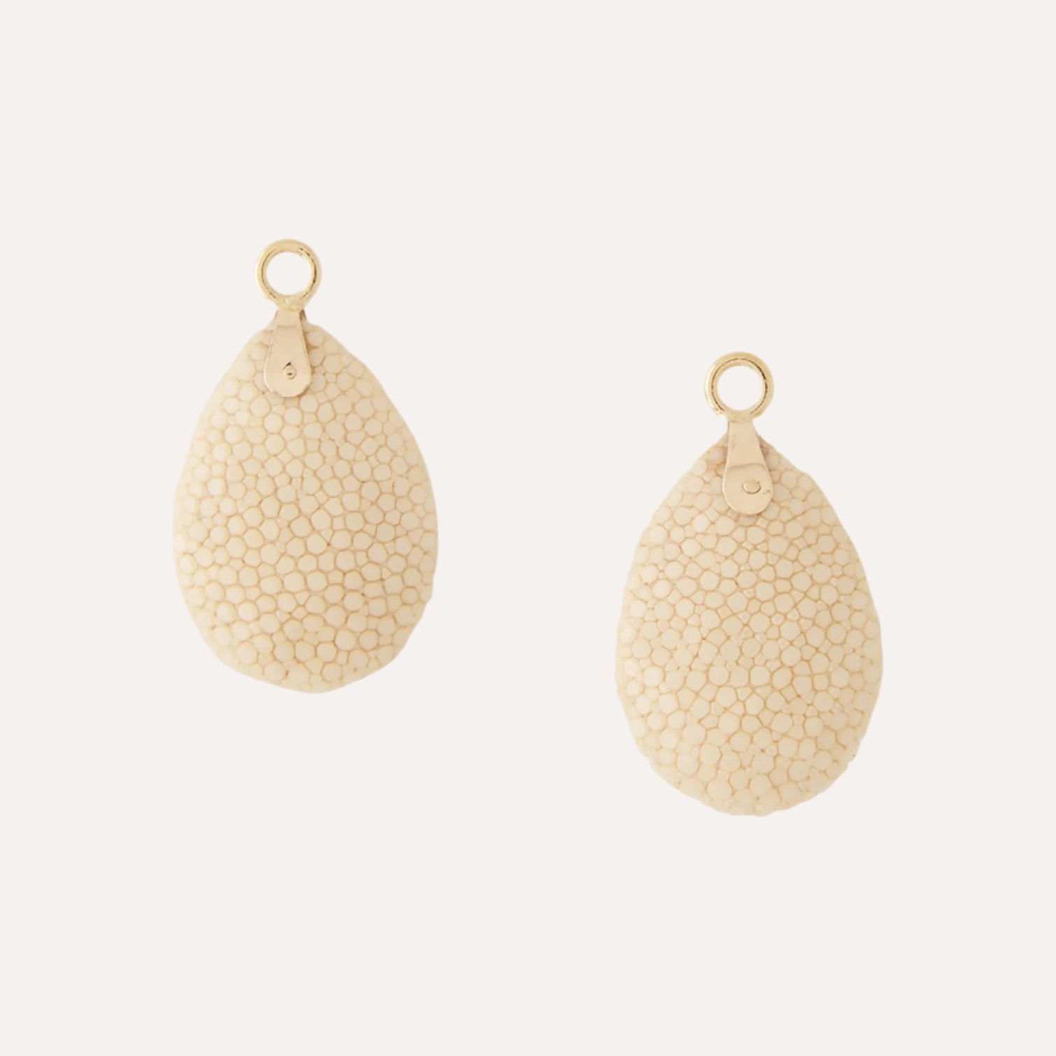 Mini White Coffee Stingray Earring Drops