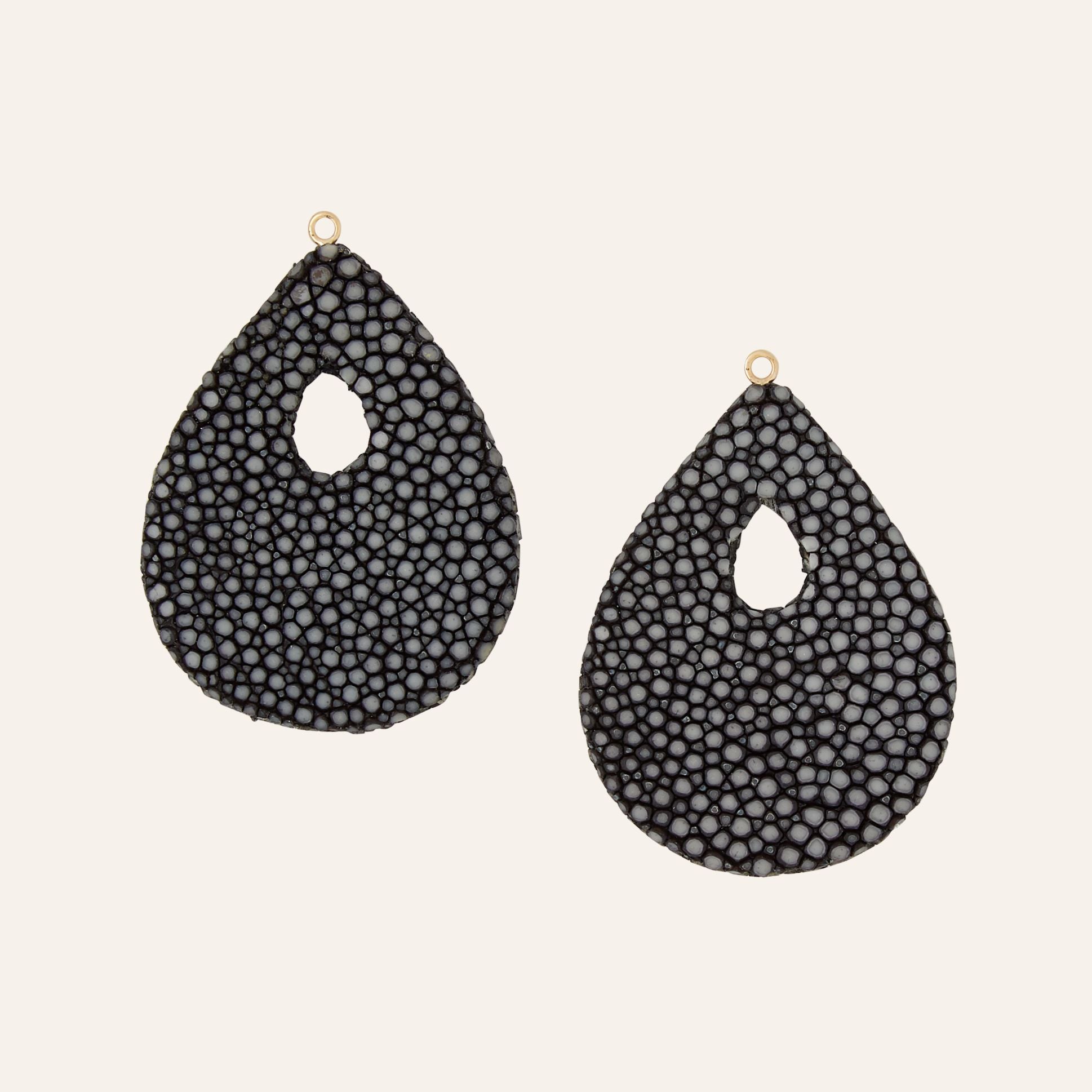 Small Black Stingray Earring Drops