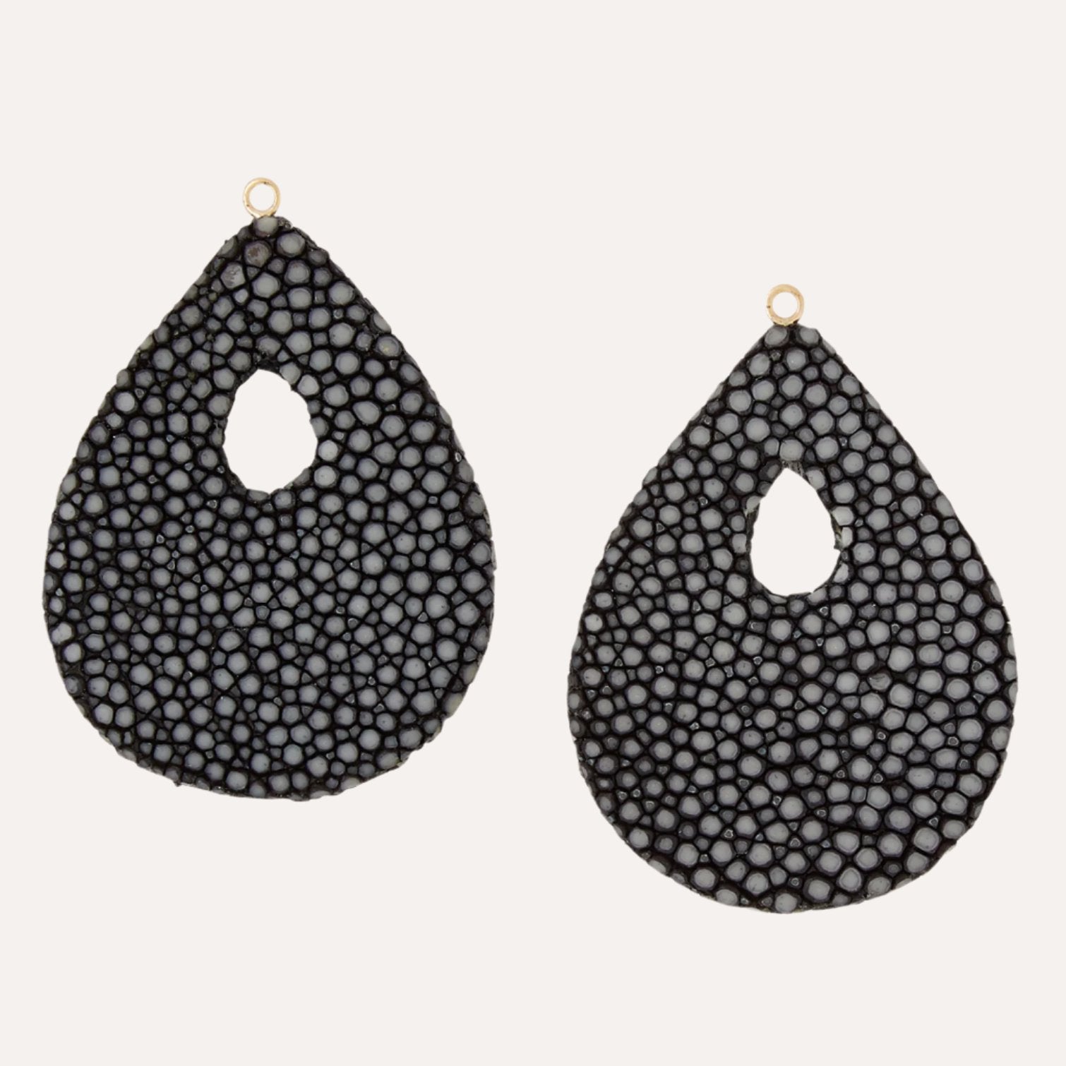 Small Black Stingray Earring Drops