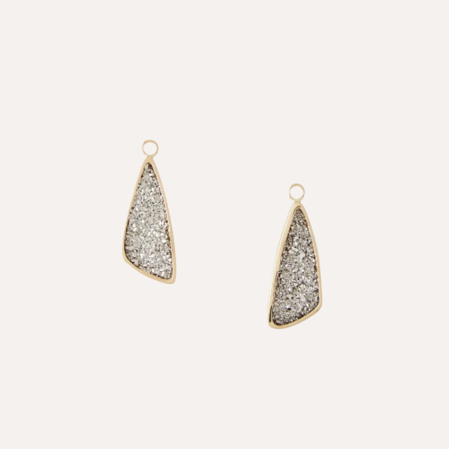 Platinum Druzy Wing Earring Drops