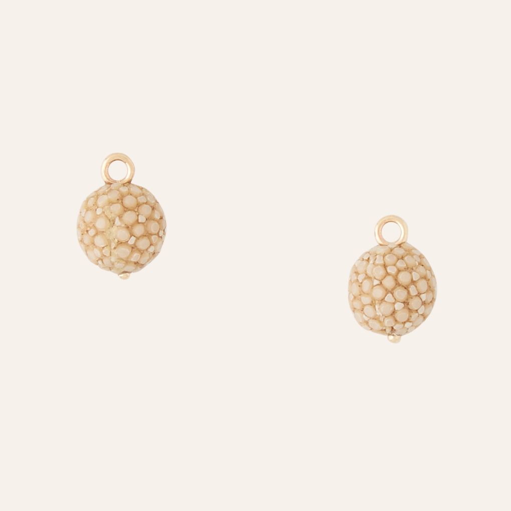 Victoire 10mm White Coffee Stingray Earring Drops