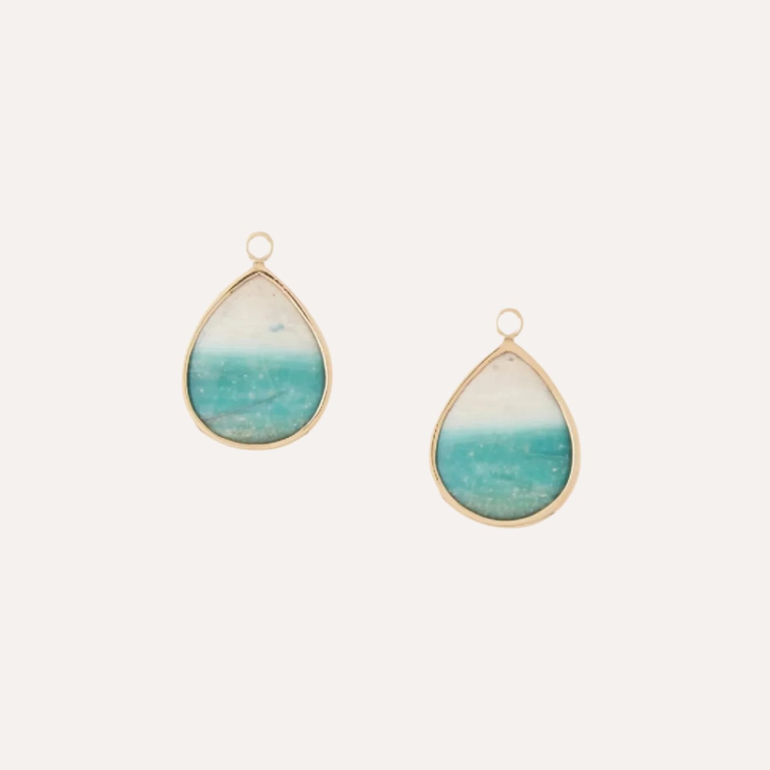 Opalized Petrified Wood Teardrop Cabochon Earring Drops