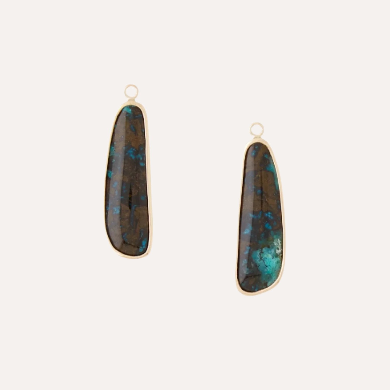 Chrysocolla Tenerite Long Earring Drops