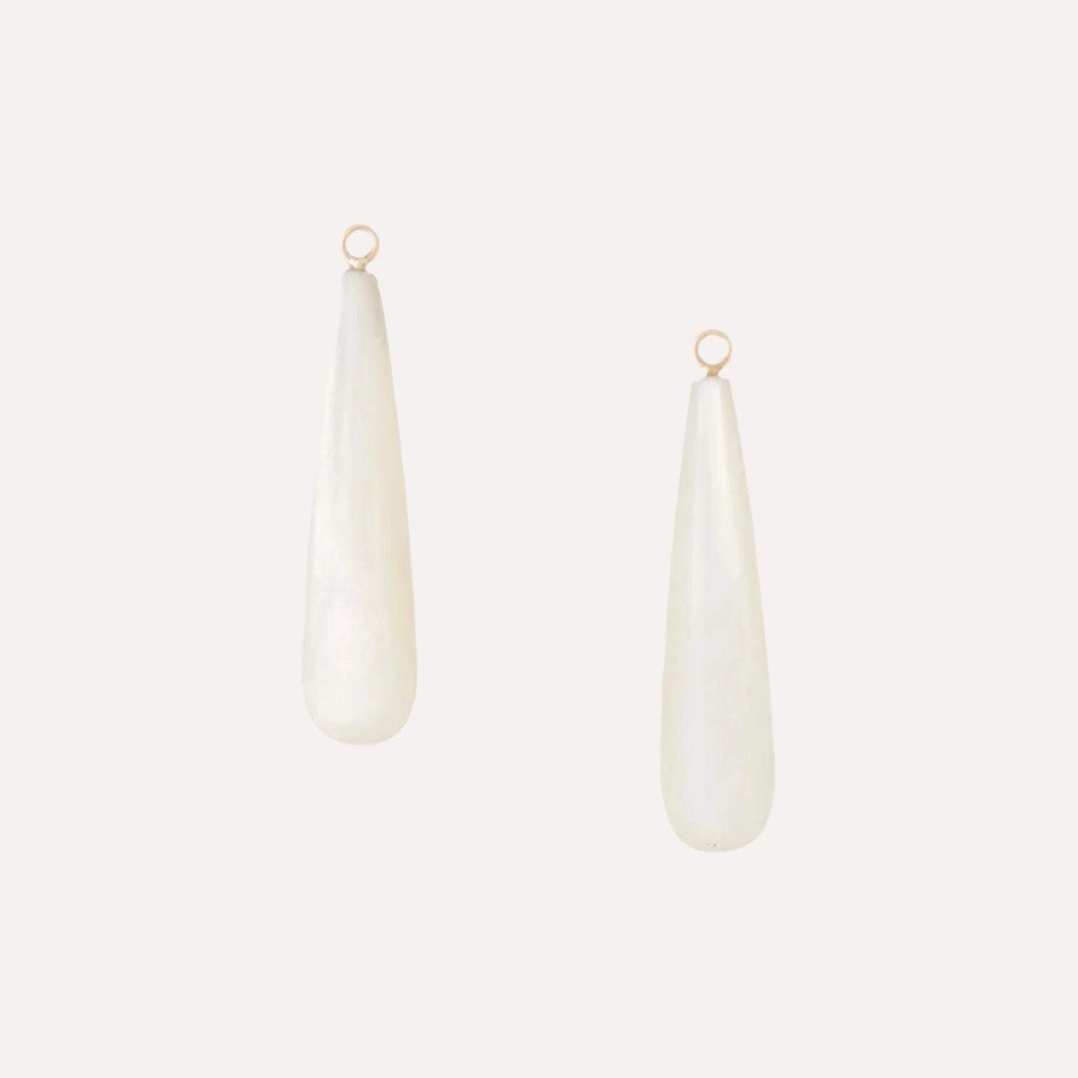 Mother of Pearl Long White 40mm Earring Drops