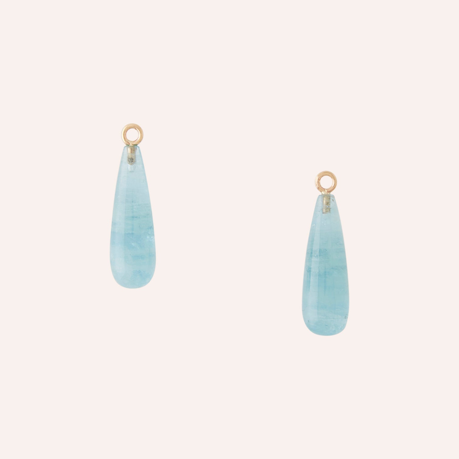 Aquamarine 24.5mm Thin Teardrop Earring Drops