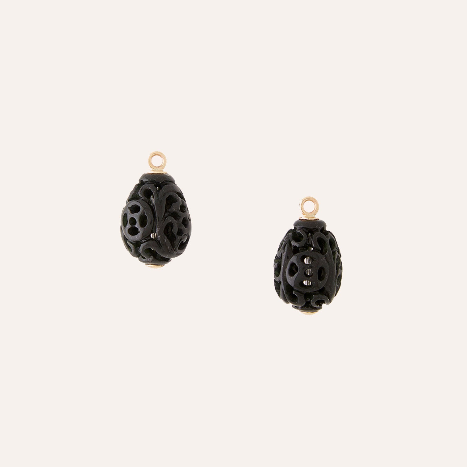 Black Jadeite Teardrop Earring Drops