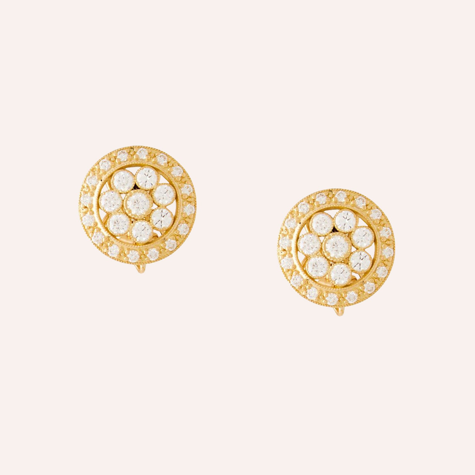 18K Yellow Gold Large Blossom Earrings