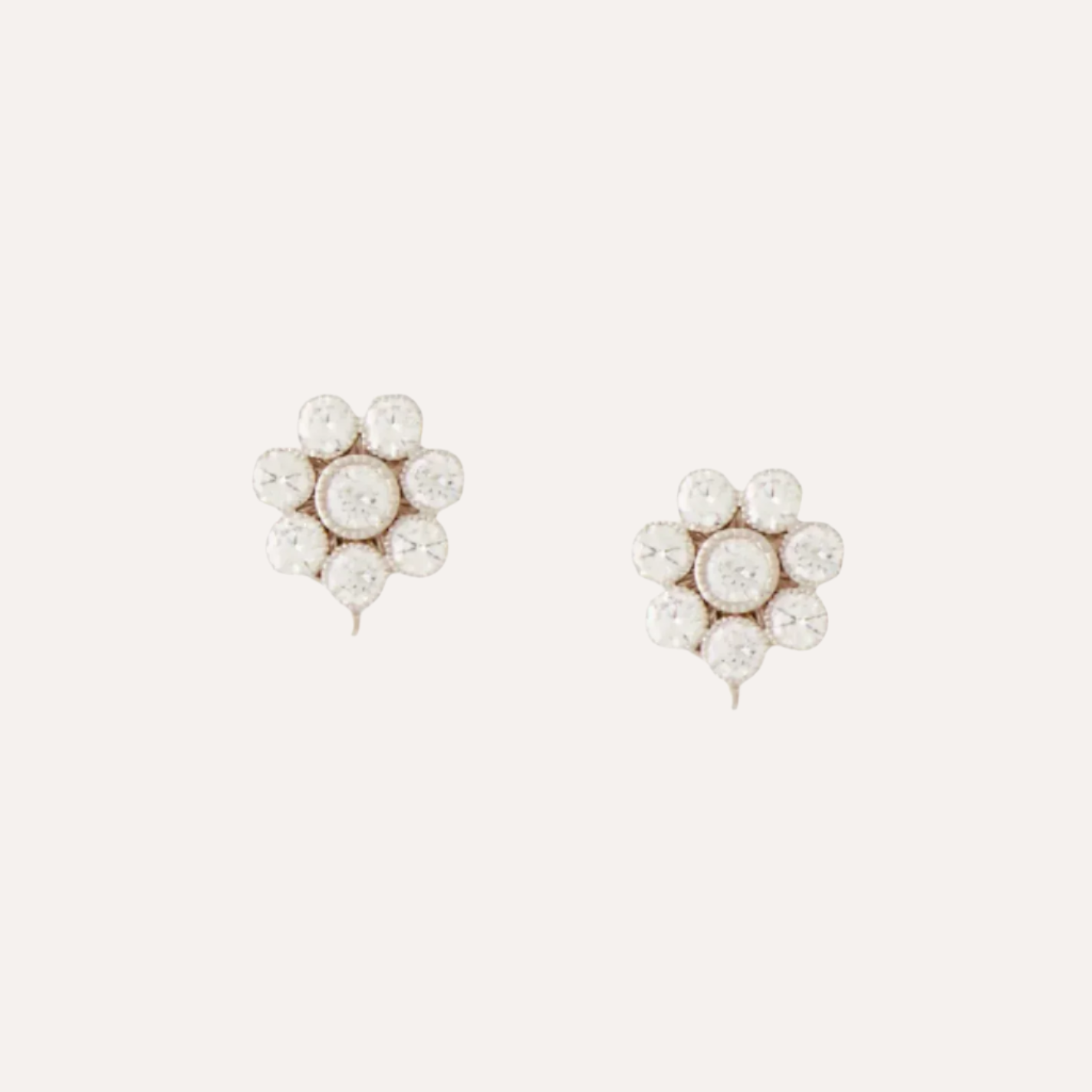 18K White Gold Mini Blossom Earrings