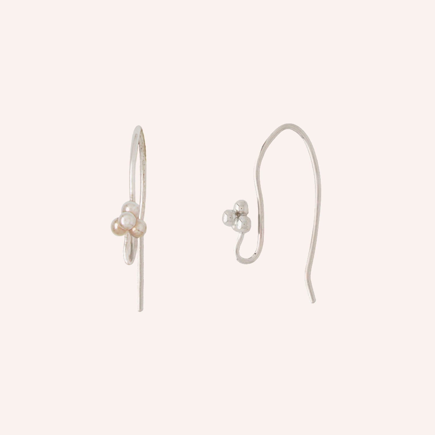 14K Filigree White Gold Thread Earrings