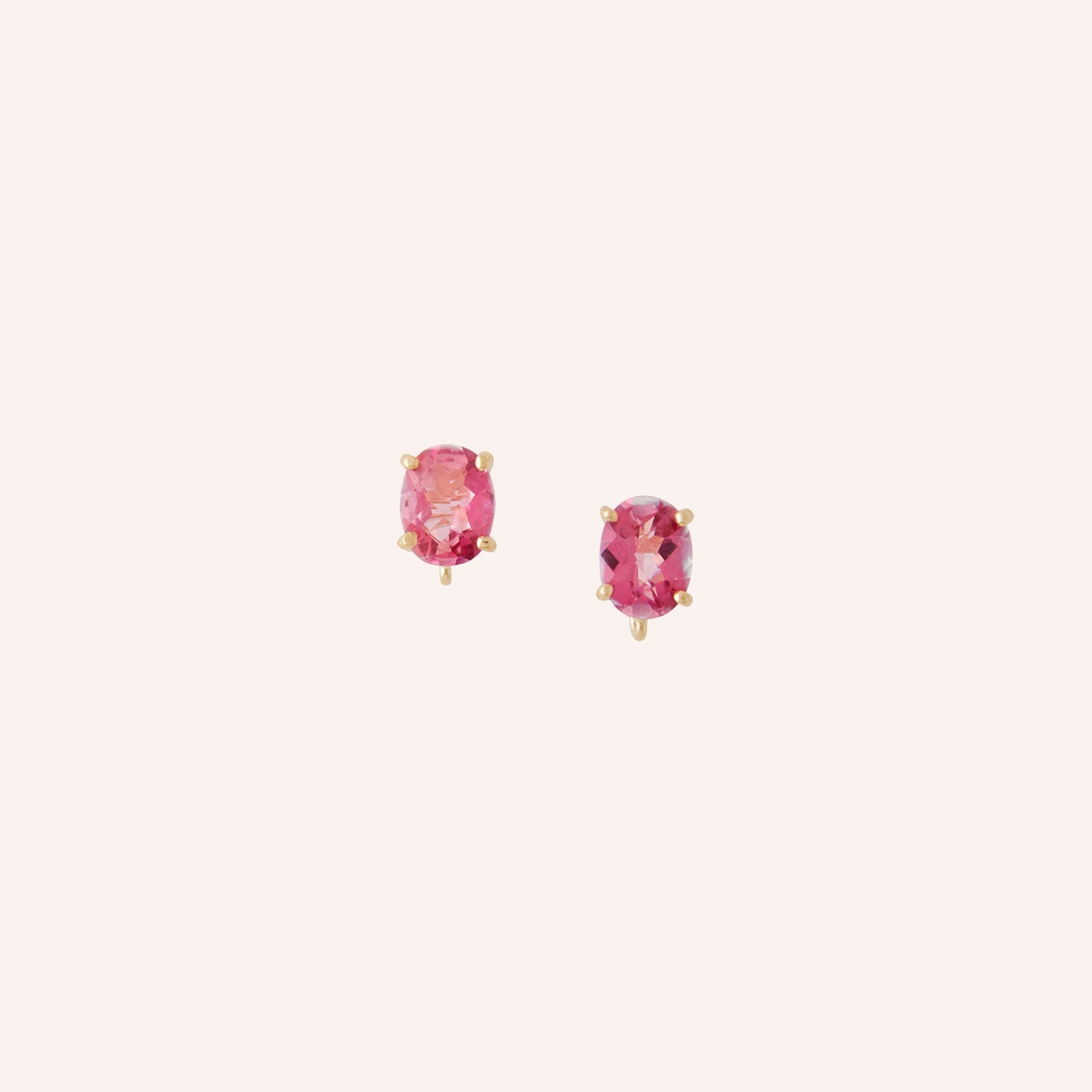 Lumiere Pink Topaz Oval Earrings