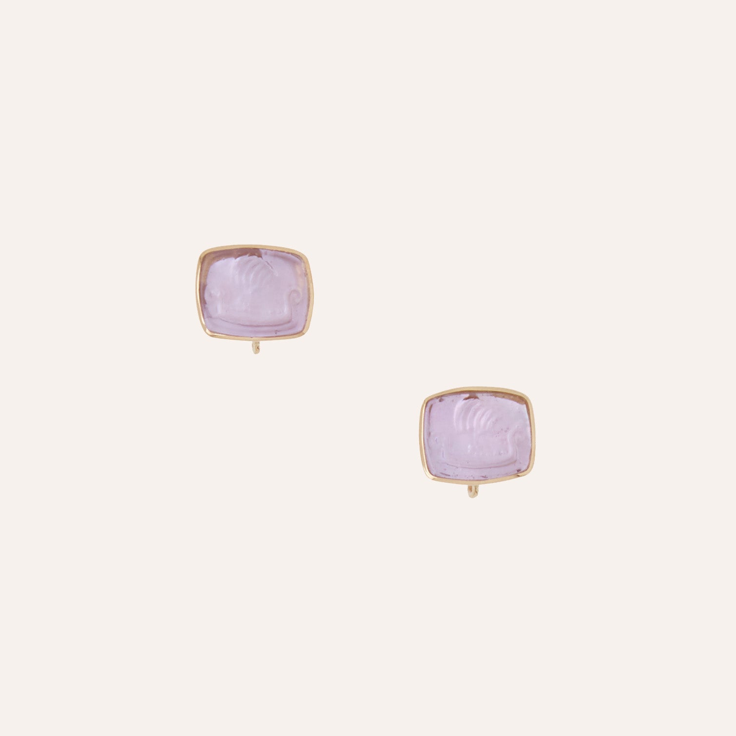 Italian Glass Lavender Sail Boat Earrings
