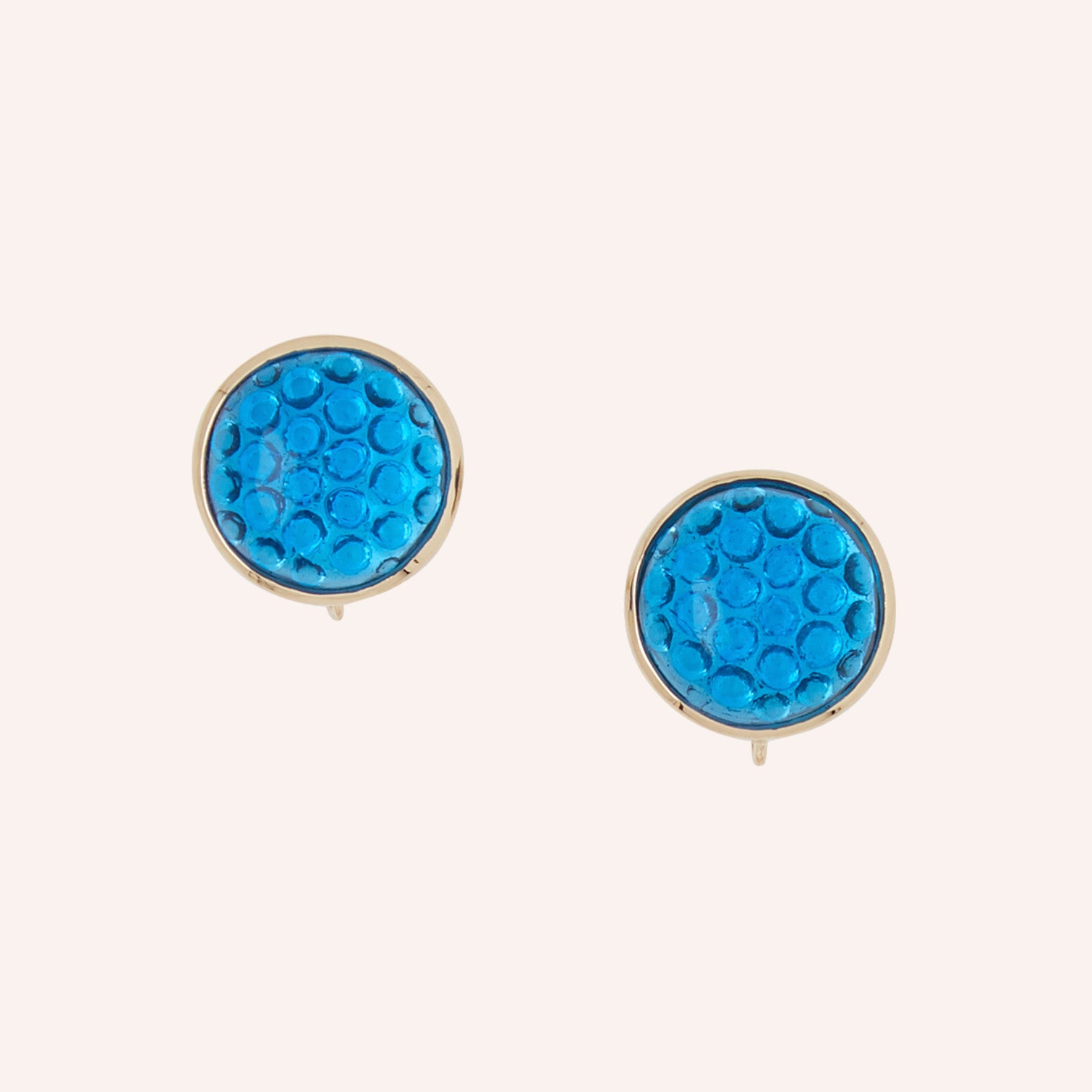 Vintage Blue Glass Reflector Earrings
