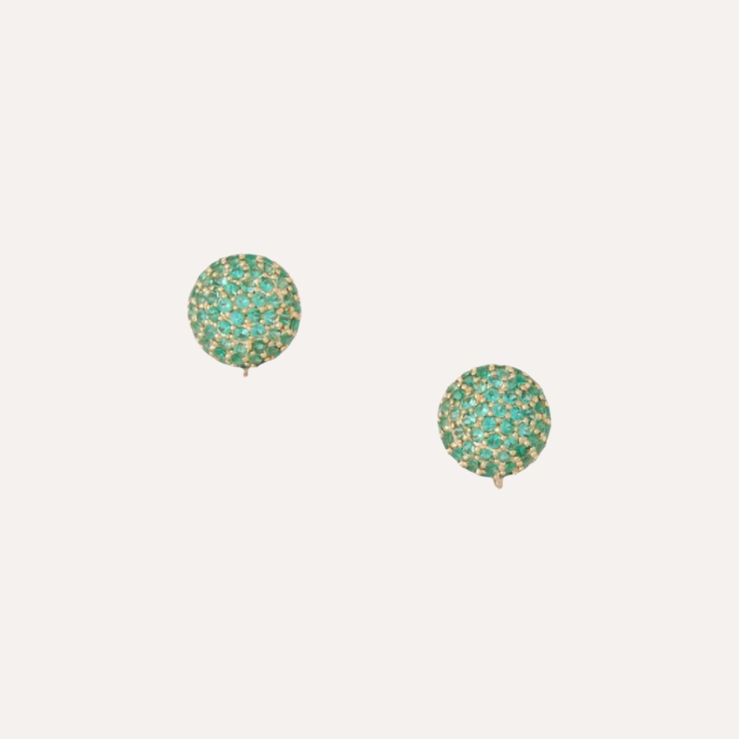 Emerald Pave Dome Earrings