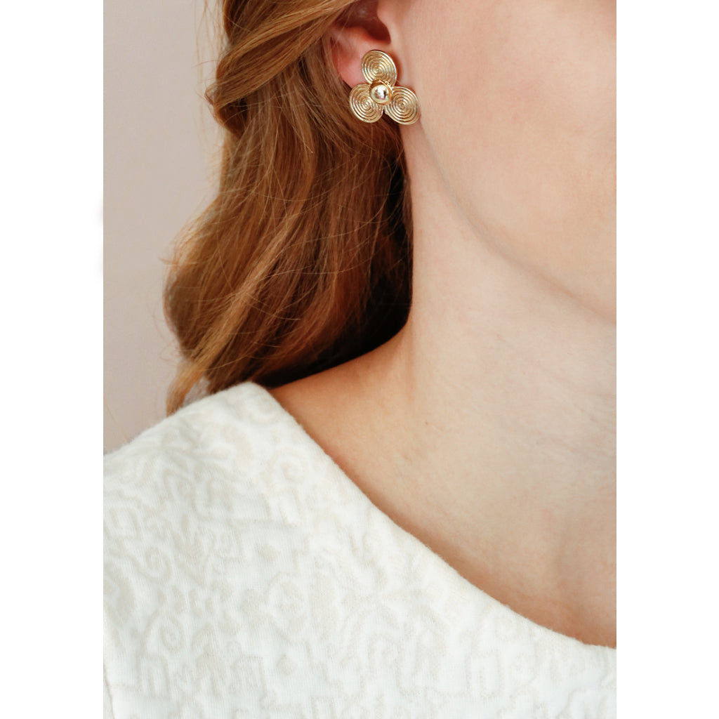 14K Large Petal Earrings