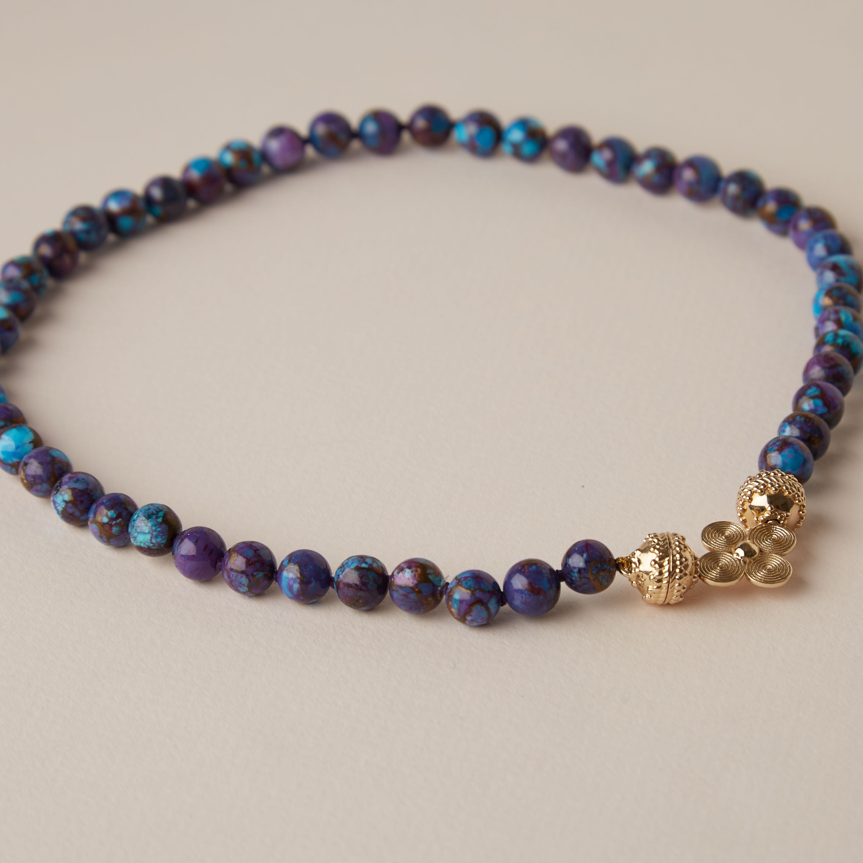 Victoire 7mm Reconstituted Mohave Purple and Kingman Turquoise Mini Necklace