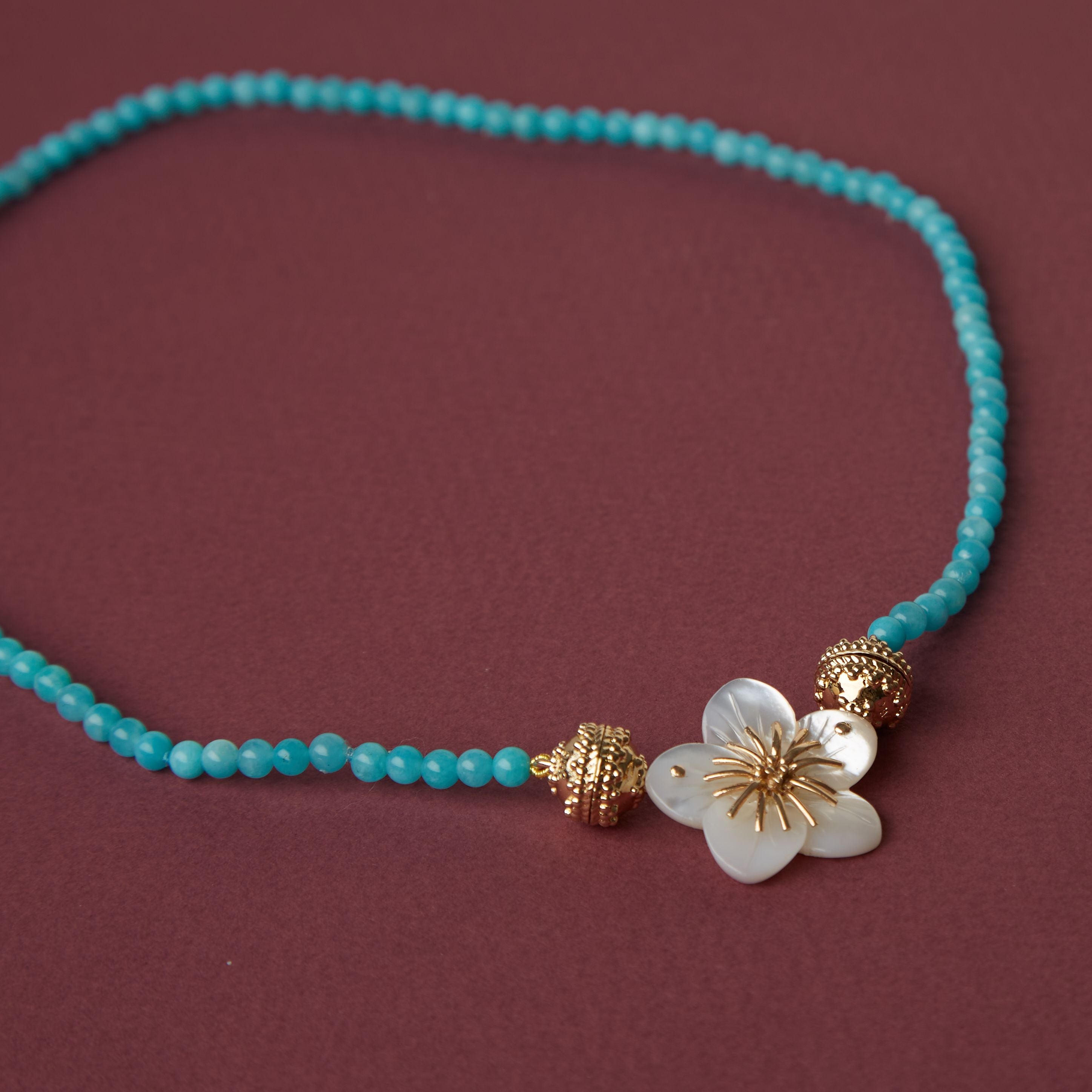 Victoire 4mm Amazonite Mini Necklace