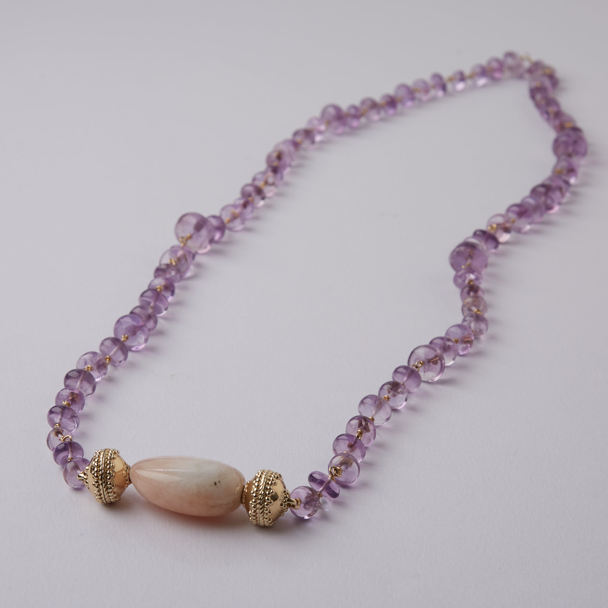 Caspian Amethyst Graduated Rondell Necklace