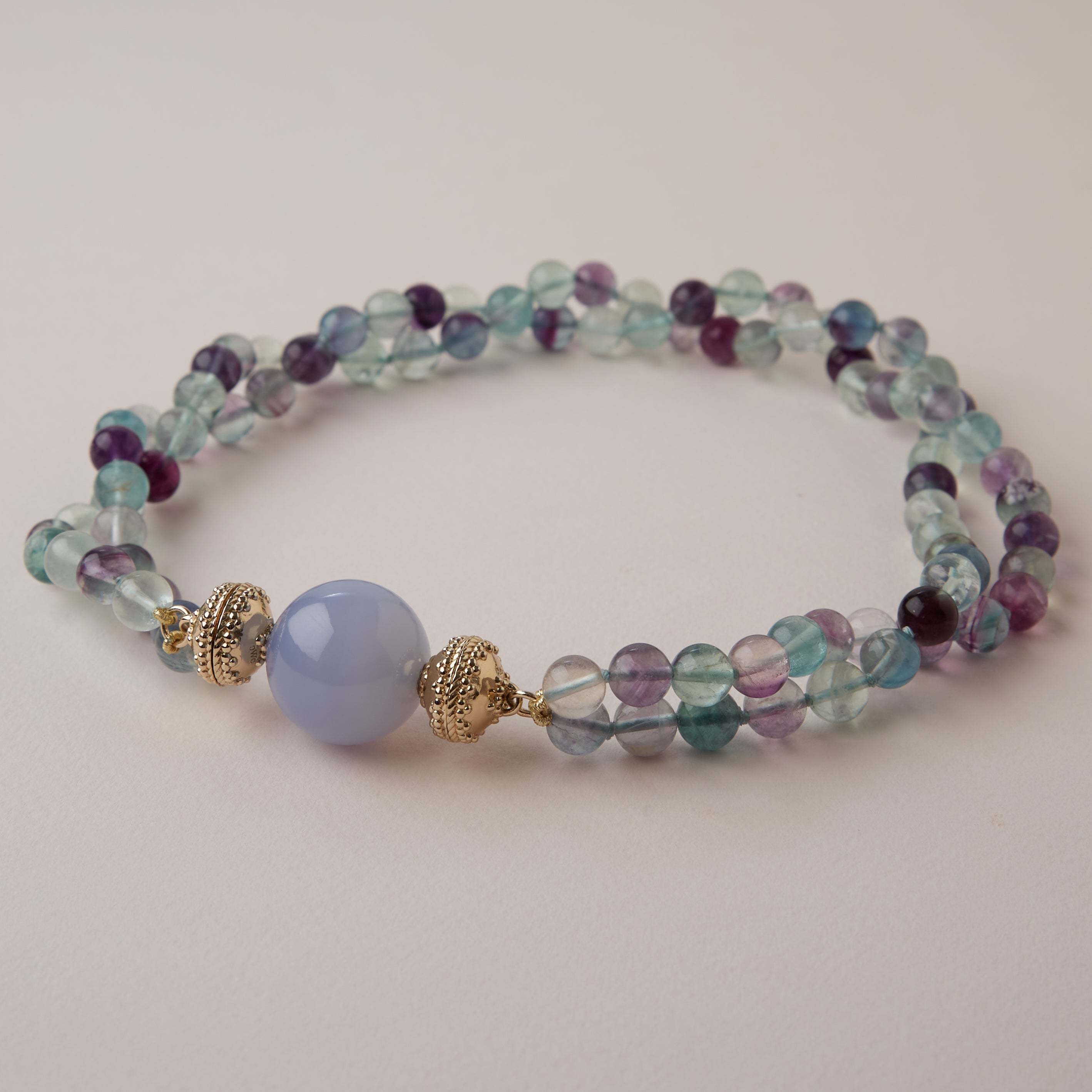 Victoire 8mm Multi-Colored Fluorite Double-Strand Necklace