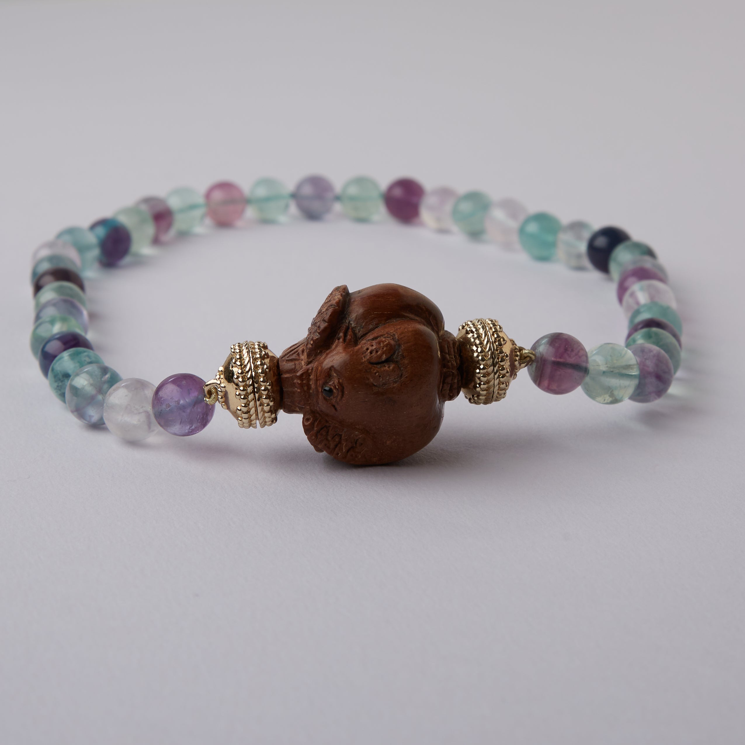 Victoire 10mm Multi-Colored Fluorite Necklace